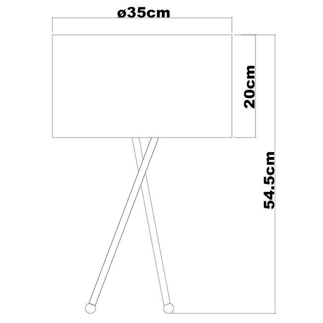 Lampa stołowa trójnożna Susan