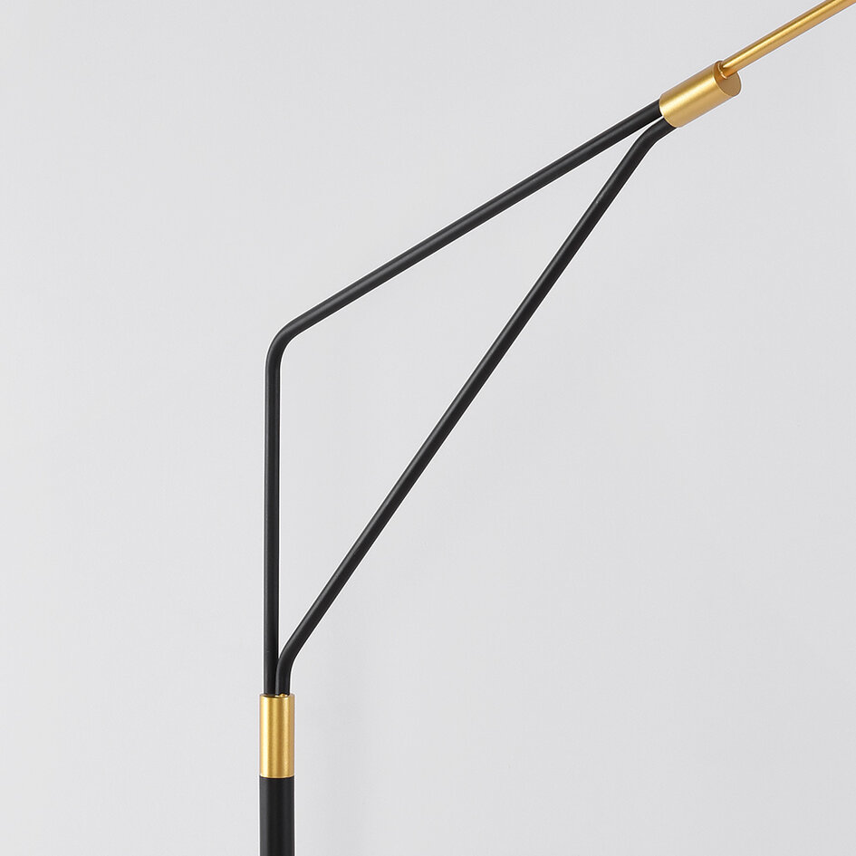 Design lampa podłogowa z marmurem i złotymi detalami - Monica