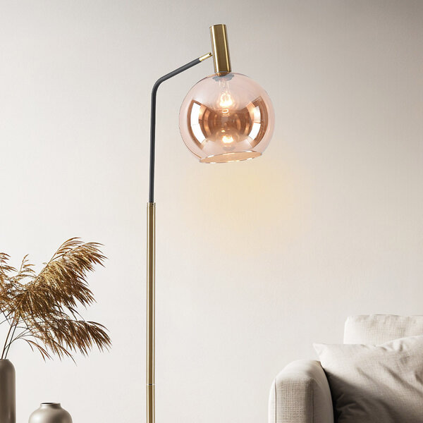 Lampa podłogowa ze szklaną kulą - Singh