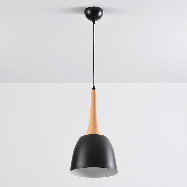 Lampa wisząca Holly z drewnianym detalem
