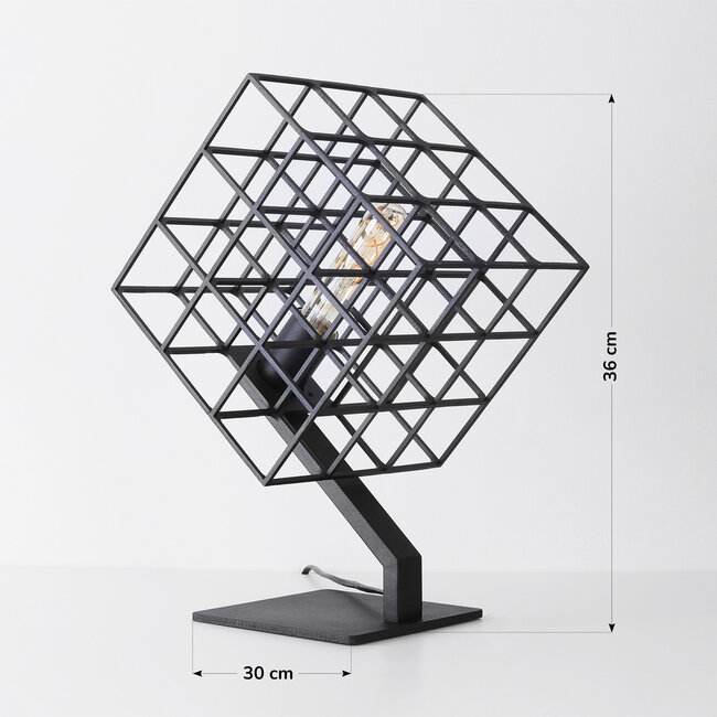 1-punktowa lampa stołowa Piazza – czarna