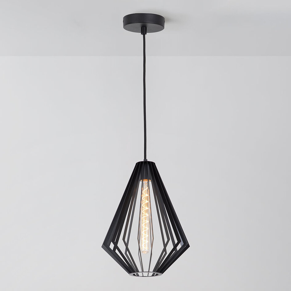 1-punktowa lampa wisząca Penta – czarna