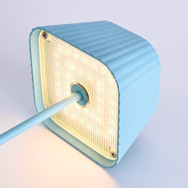 Akumulatorowa niebieska lampa stołowa Mike - ściemnialne
