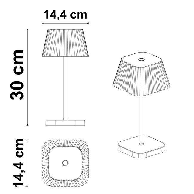 Akumulatorowa niebieska lampa stołowa Mike - ściemnialne
