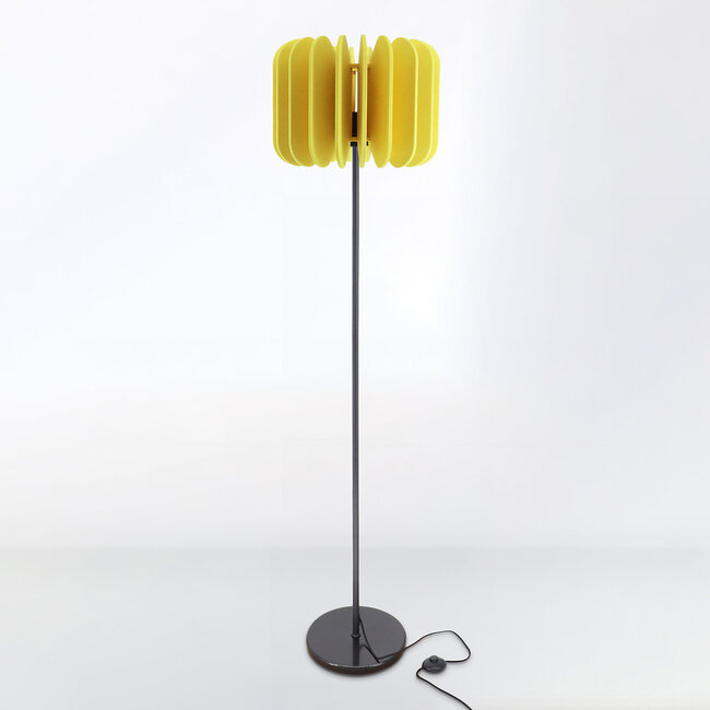 Lampa podłogowa z filcu PET, żółta - Lenthe