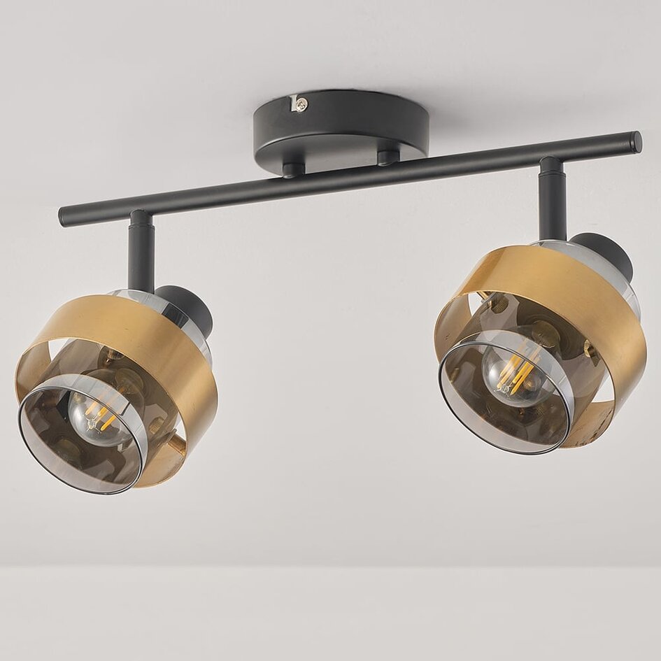 Luksusowa lampa sufitowa z brązowymi detalami, 2 światła - Oro