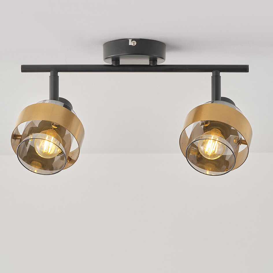 Luksusowa lampa sufitowa z brązowymi detalami, 2 światła - Oro