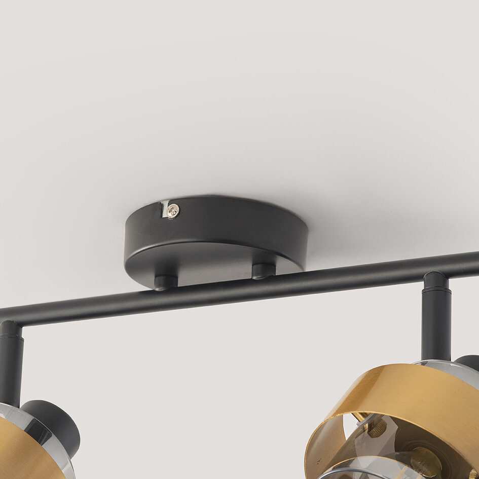 Luksusowa lampa sufitowa z brązowymi detalami, 2 światła - Oro