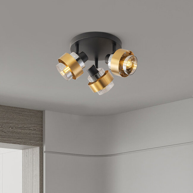 Lampa sufitowa z obrotowymi reflektorami, 3 światła - Emas