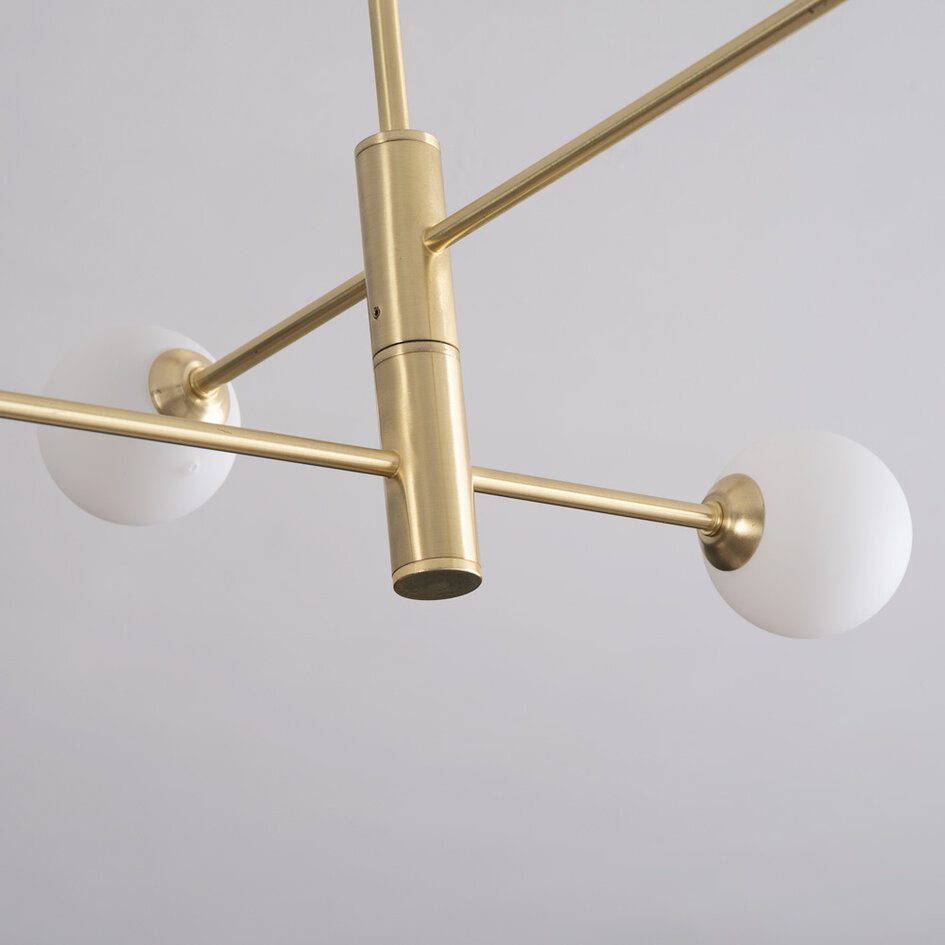 Lampa sufitowa Stiri 4-światła złota z mlecznobiałym szkłem