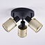 Designerska lampa sufitowa czarno-złota, 3 światła - Gull