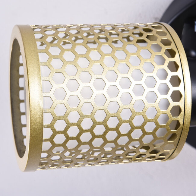 Designerska lampa sufitowa czarno-złota, 3 światła - Gull