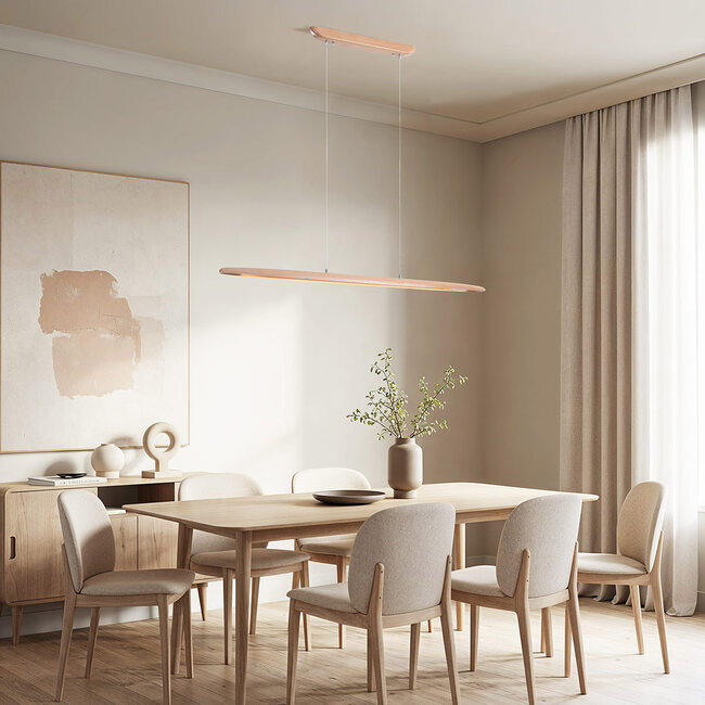 Drewniana 3-stopniowo ściemnialna lampa wisząca Liora