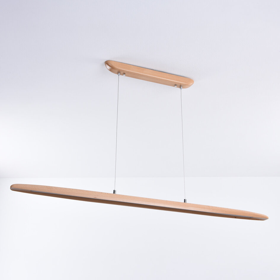 Drewniana 3-stopniowo ściemnialna lampa wisząca Liora