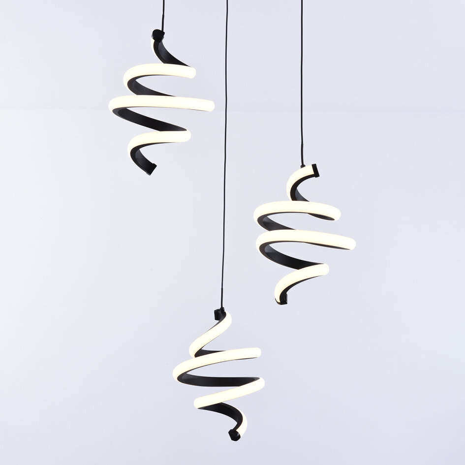Design lampa wisząca ze skręconymi 3-stopniowo ściemnialnymi diodami LED - Bojana