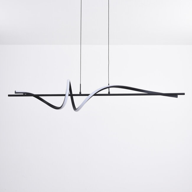 Czarne designerska lampa wisząca z 3-stopniowo ściemnialnymi diodami LED - Ches