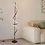 Lampa podłogowa Caiden – nowoczesna, czarna, ze spiralnymi diodami LED
