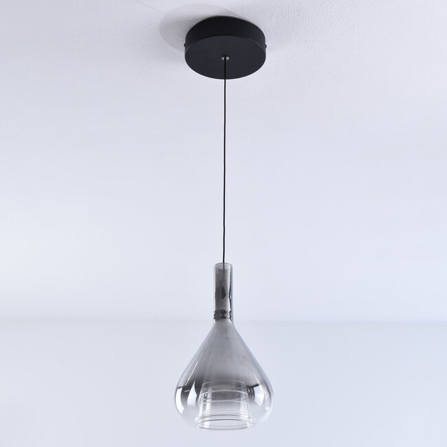 3-stopniowo ściemnialna lampa wisząca z przydymionego szkła - Lieve