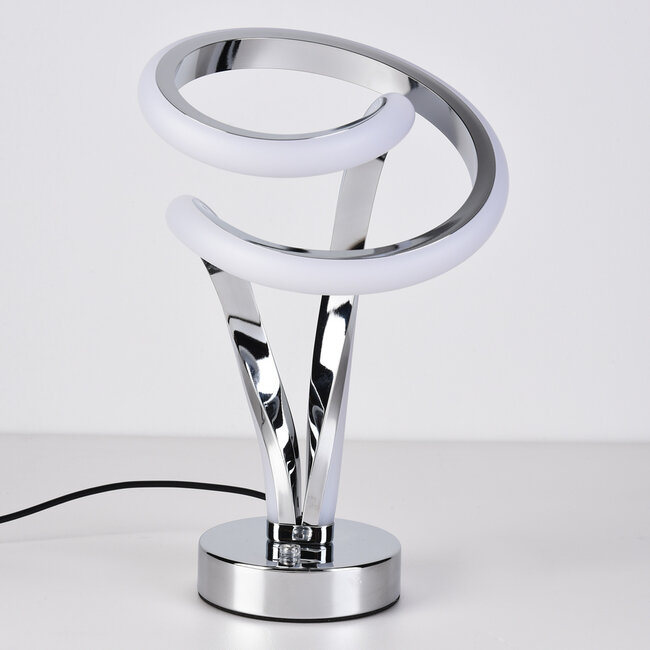 Ściemnialna design lampa stołowa Silke - chrom