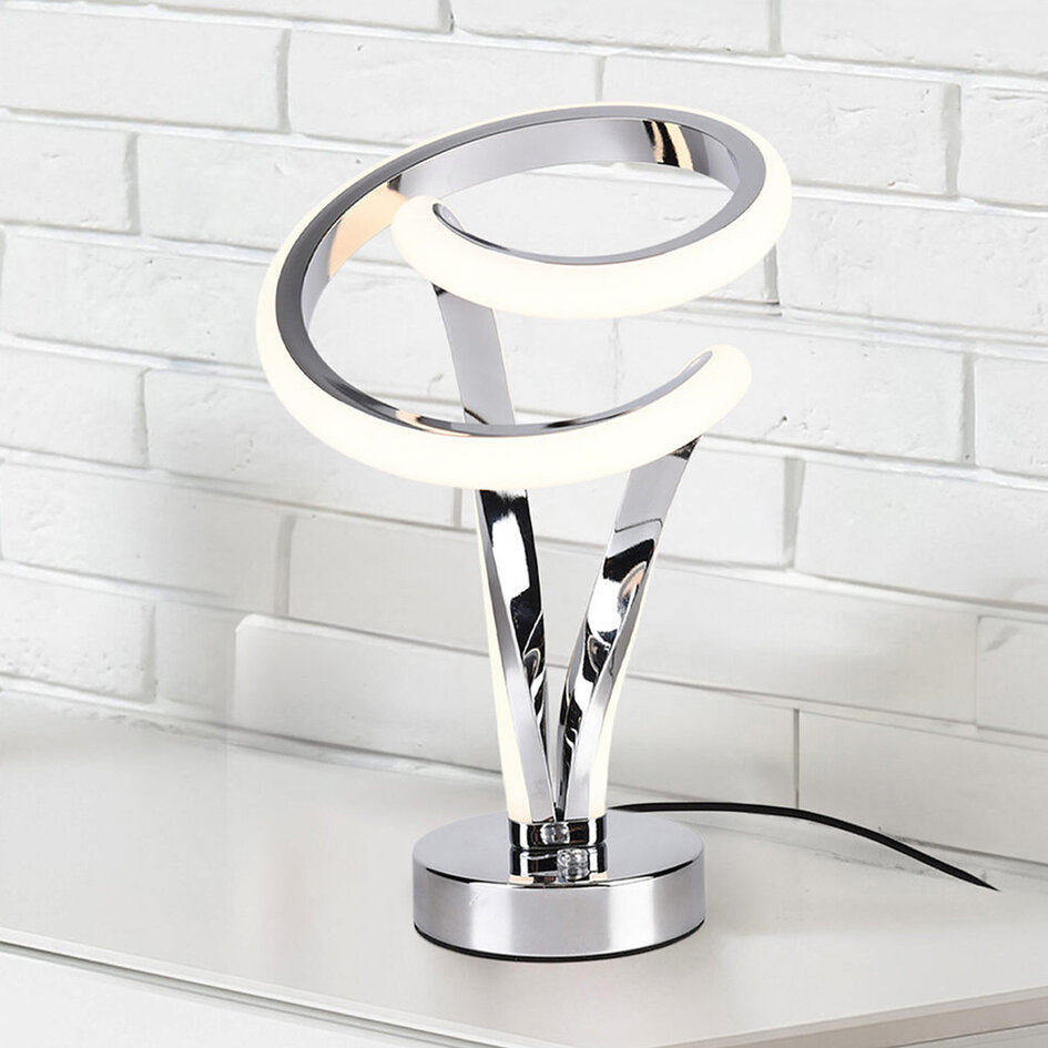 Ściemnialna design lampa stołowa Silke - chrom