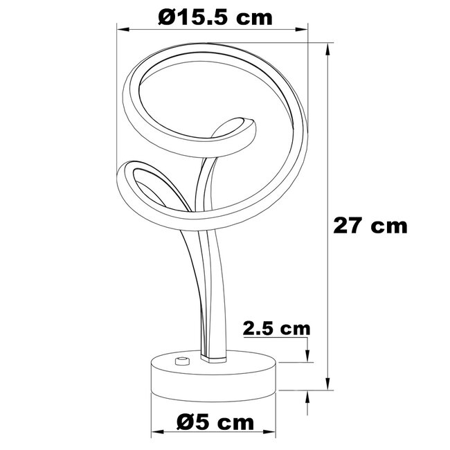 Ściemnialna design lampa stołowa Silke - chrom