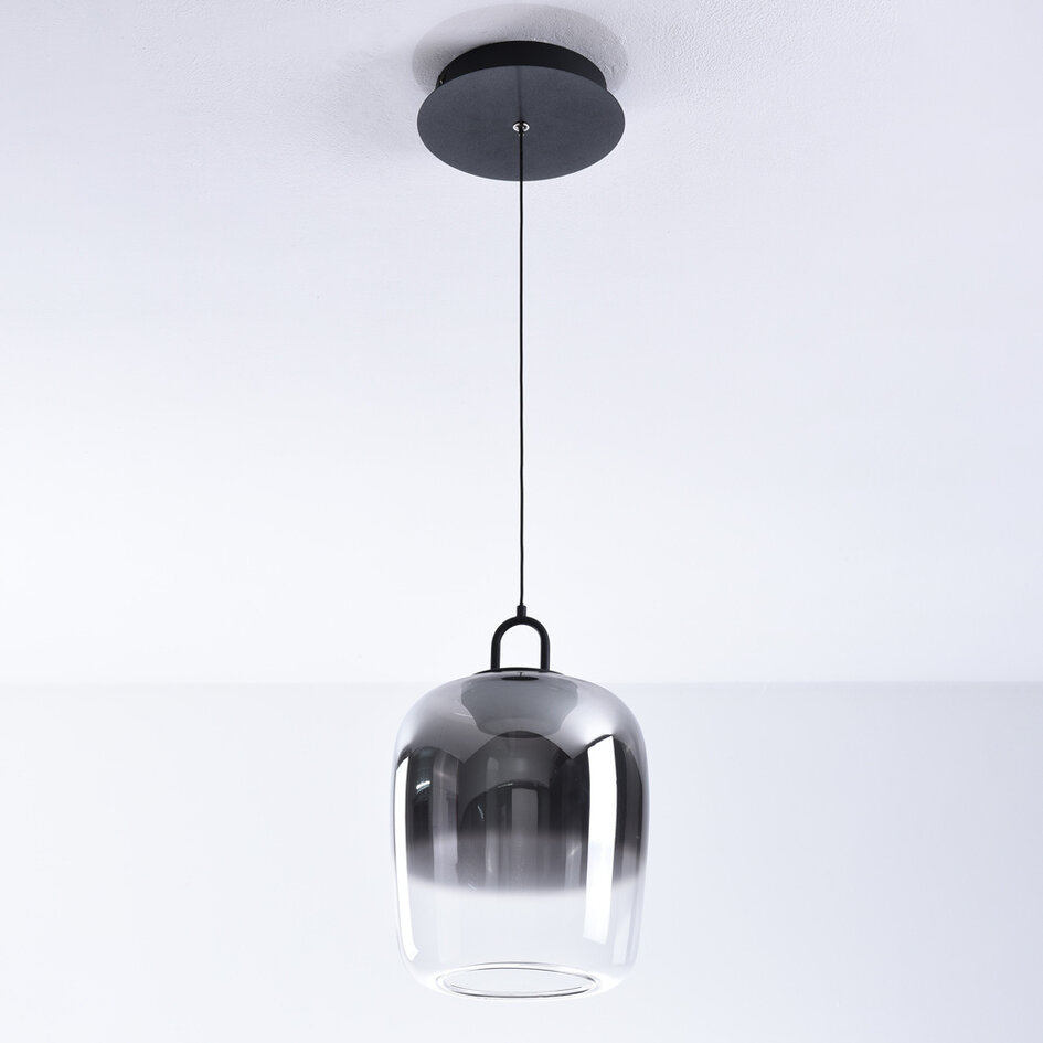 Lampa wisząca ze szkła dymionego z gradientem i 3-stopniowo ściemnialnymi diodami LED - Melody