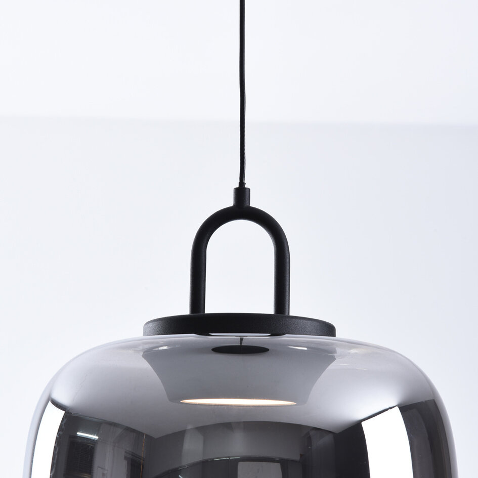 Lampa wisząca ze szkła dymionego z gradientem i 3-stopniowo ściemnialnymi diodami LED - Melody