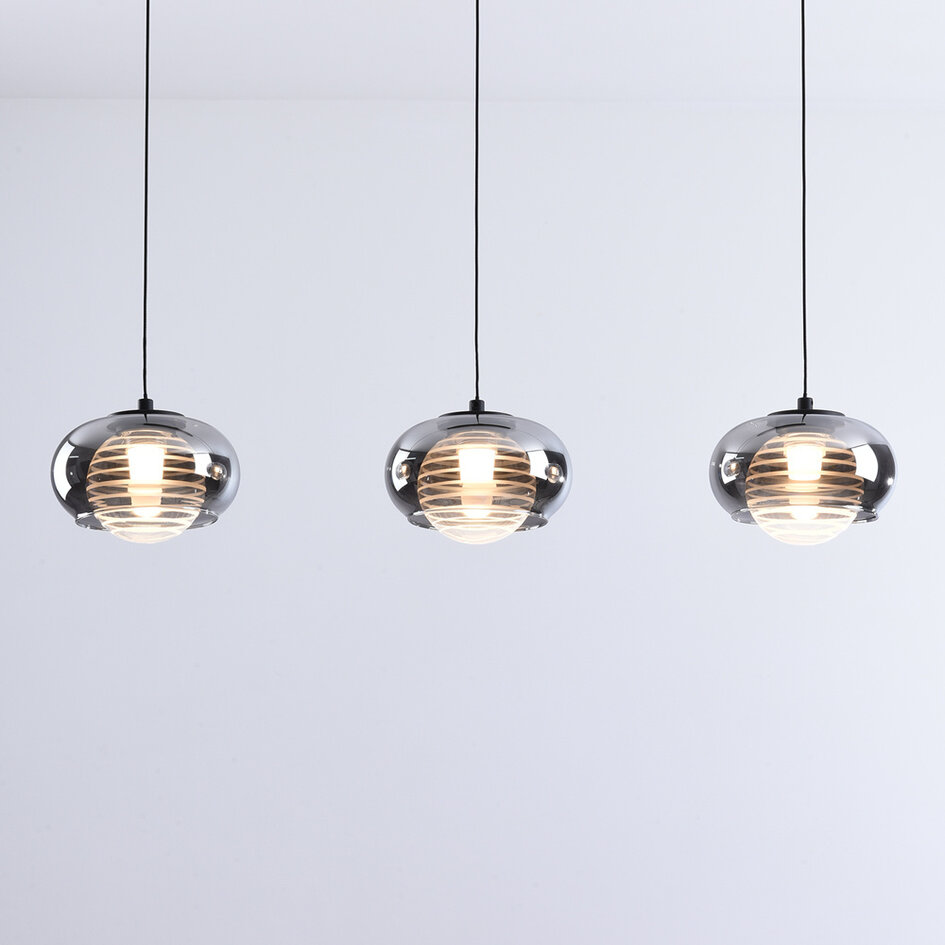 Lampa wisząca z przydymionym szkłem i 3-stopniowo ściemnialnymi LED-ami - Vive