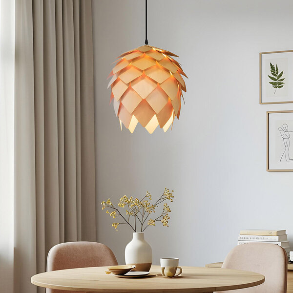 Modna drewniana lampa wisząca Indore