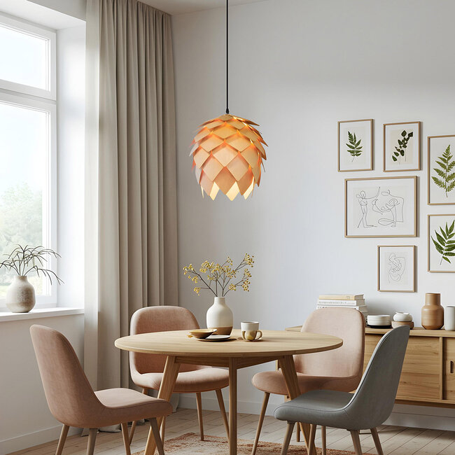 Modna drewniana lampa wisząca Indore