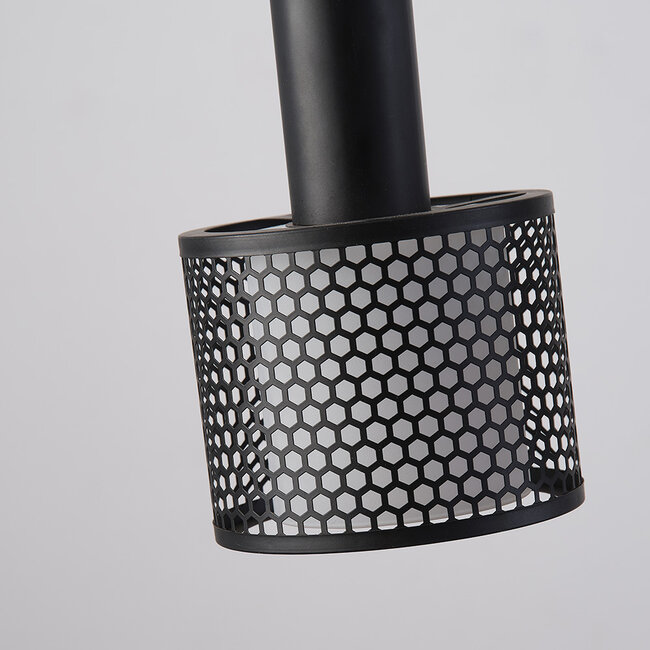 Czarne industrialne lampy wiszące, 5 światła - Fosco