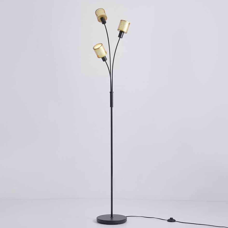 Minimalistyczna lampa stojąca, 3 światła - Guld
