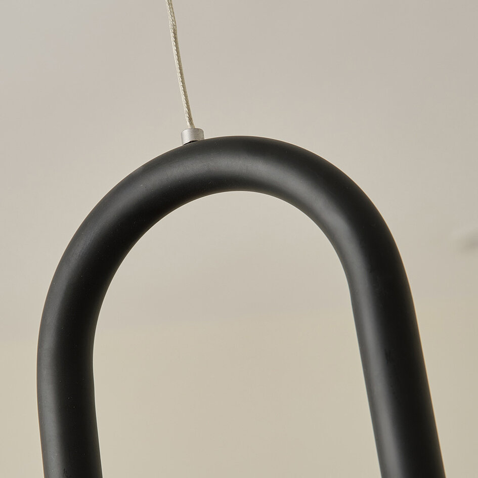 Lampa wisząca w kształcie rury, czarna - Rura