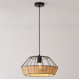Industrialna lampa wisząca z rattanu - Mimbre