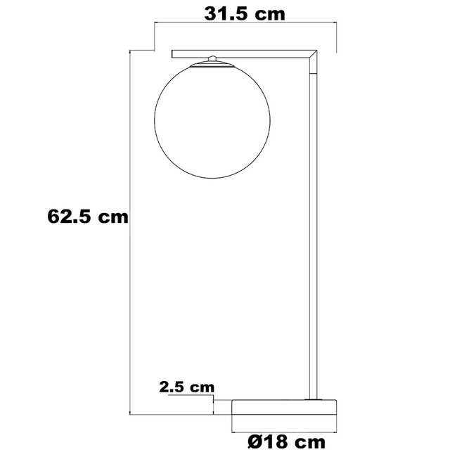 Minimalistyczna lampka stołowa z mlecznobiałego szkła - Jeana