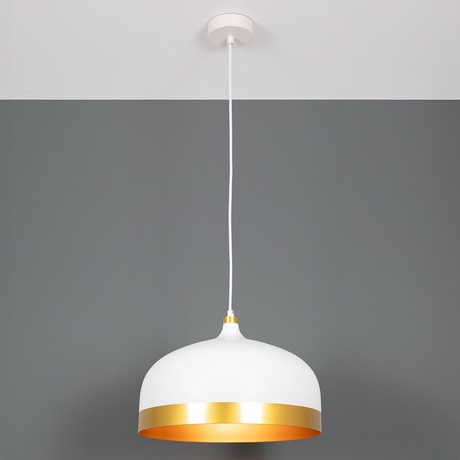 Industrialna lampa wisząca ze złotymi detalami - Zelta
