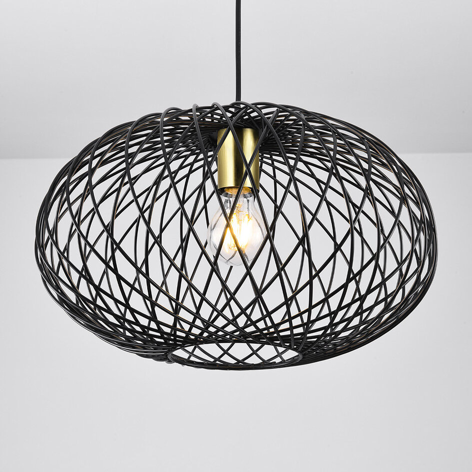 Lampa wisząca Jaula z czarnego metalu