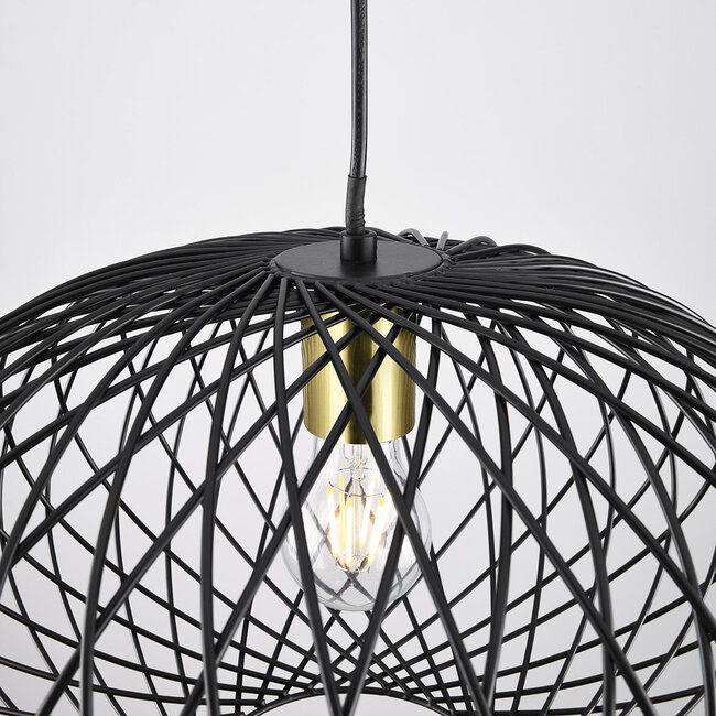 Lampa wisząca Jaula z czarnego metalu