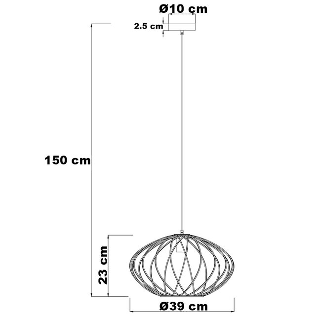 Lampa wisząca Jaula z czarnego metalu