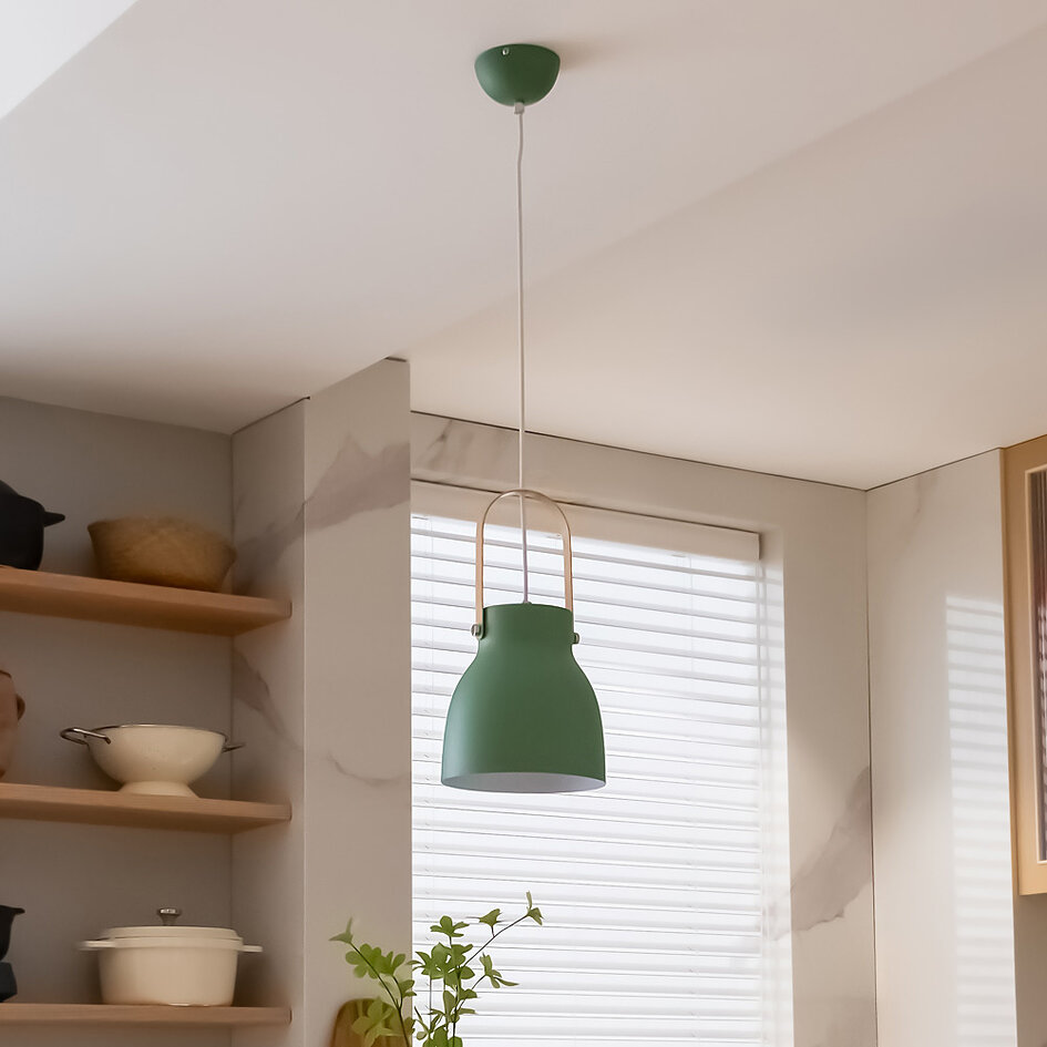 Rustykalna lampa wisząca Zelena - zielona