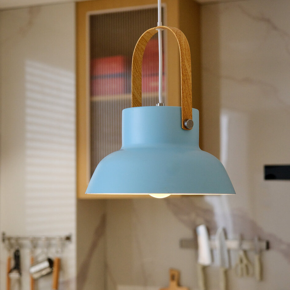 Industrialna lampa wisząca jasnoniebieska - Modra