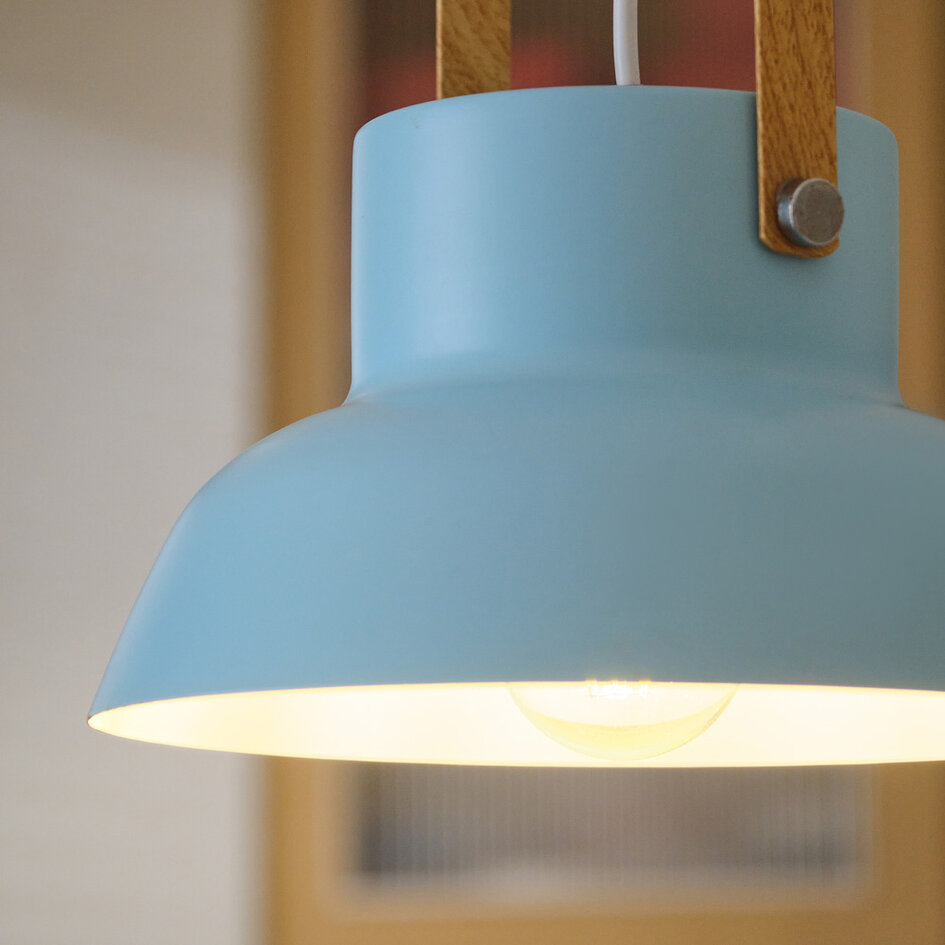 Industrialna lampa wisząca jasnoniebieska - Modra