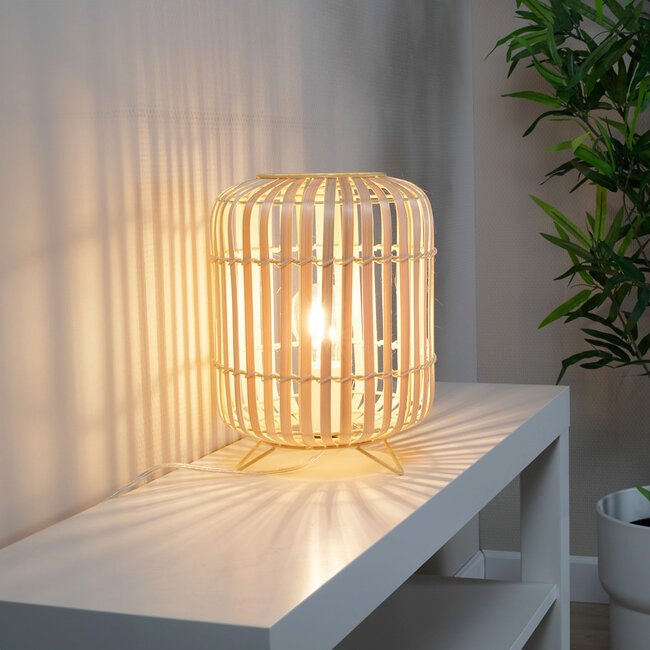 Drewniana lampka stołowa - Valge