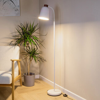 Retro lampa podłogowa biała - Arch