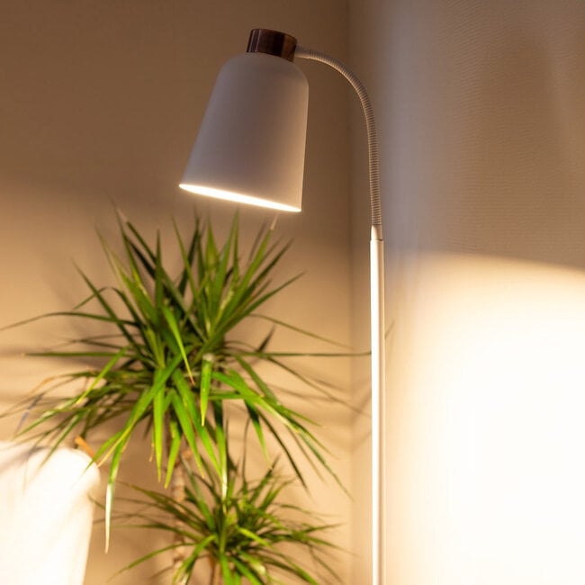 Retro lampa podłogowa biała - Arch