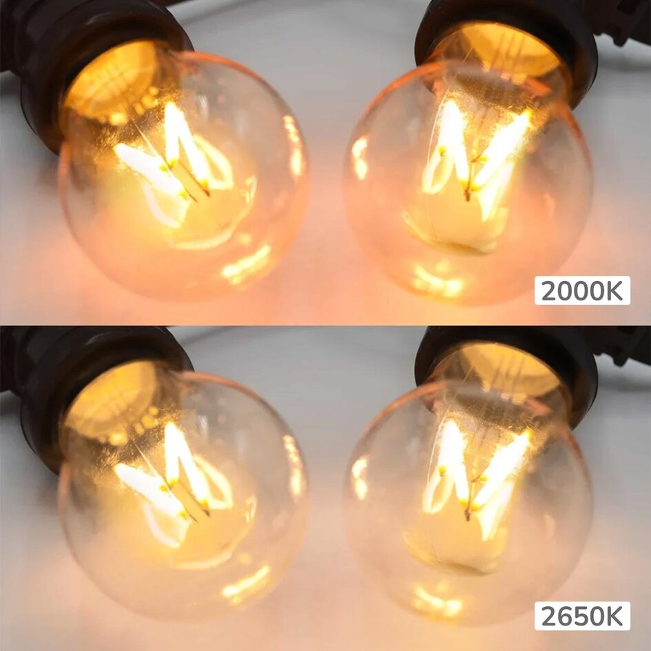 Zestaw girland świetlnych ze ściemnialnymi żarówkami filamentowymi LED 4 W