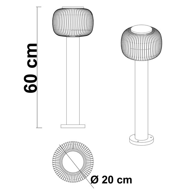 Lampa stojąca zewnętrzna z dyfuzorem - Joah