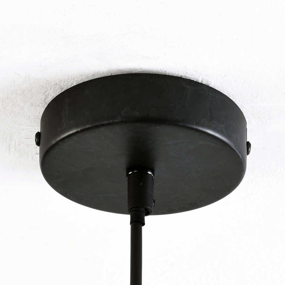 Czarna lampa wisząca, 1-światło - Mikio