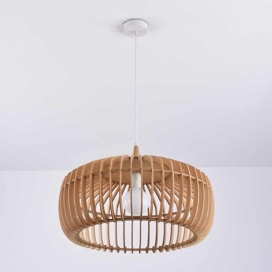 Nowoczesna lampa wisząca drewniana - Itami