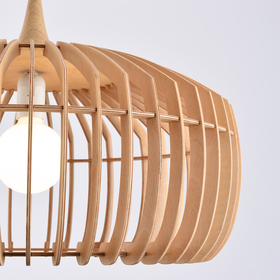 Nowoczesna lampa wisząca drewniana - Itami